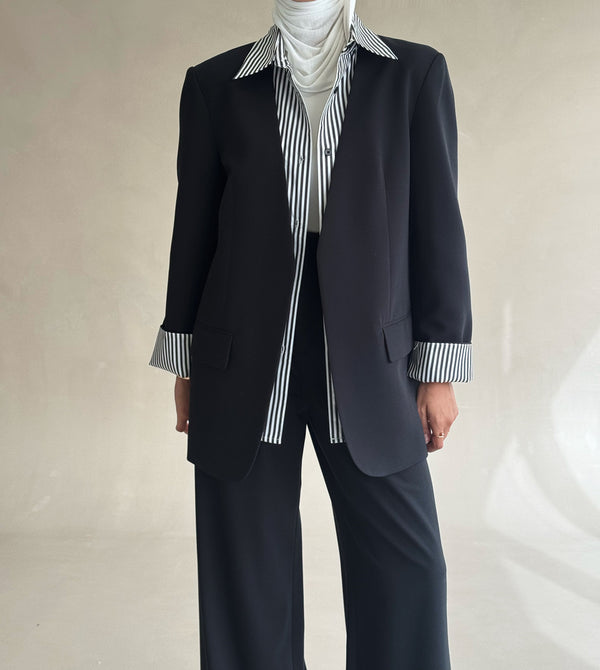 Striped Collared Suit