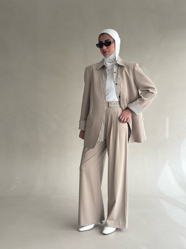 Striped Collared Suit