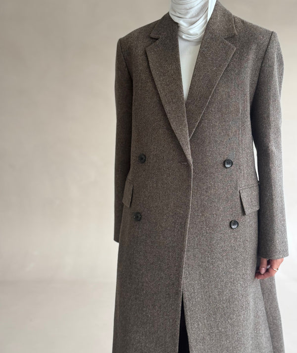 Woolen Coat Double Breasted  2PC