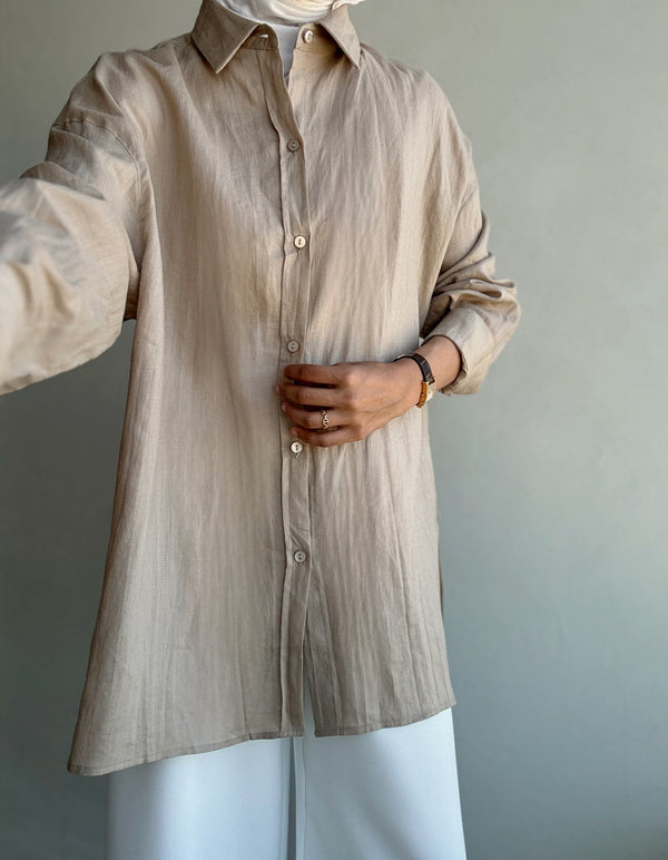 Single Breasted Linen Loose Shirts