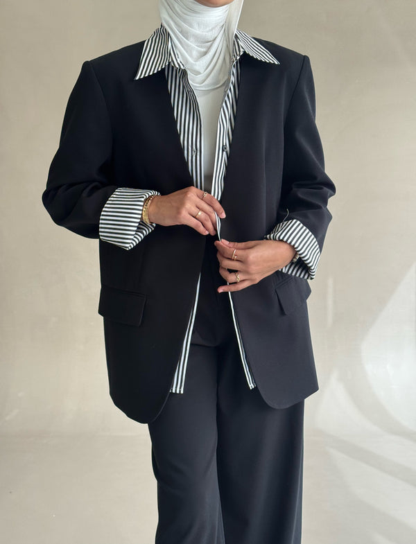 Striped Collared Suit