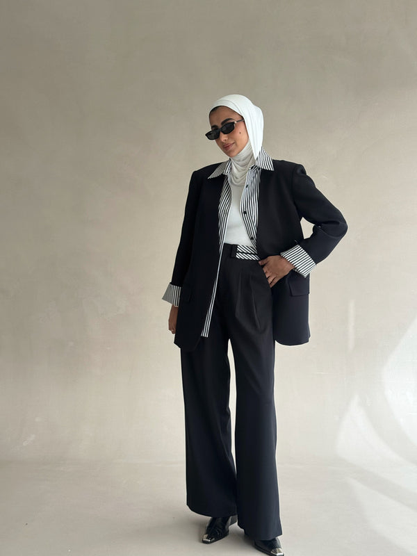 Striped Collared Suit