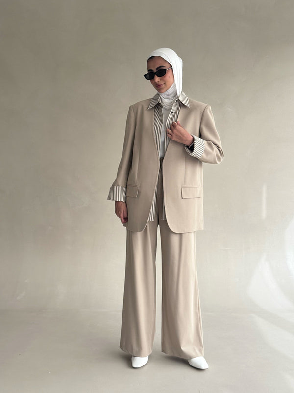 Striped Collared Suit