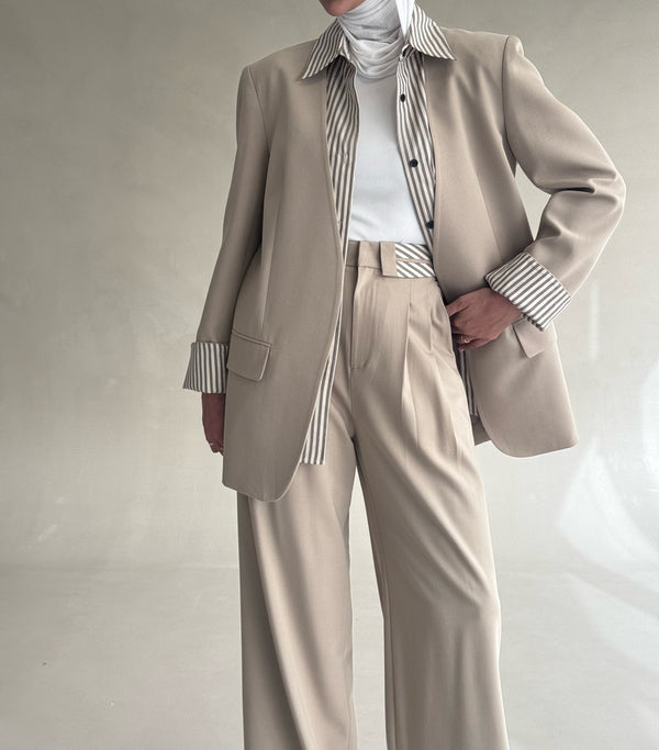Striped Collared Suit