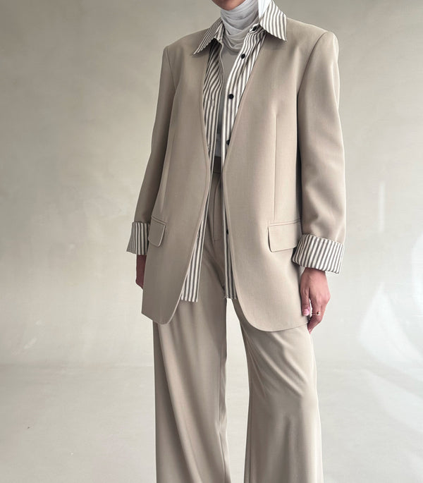 Striped Collared Suit