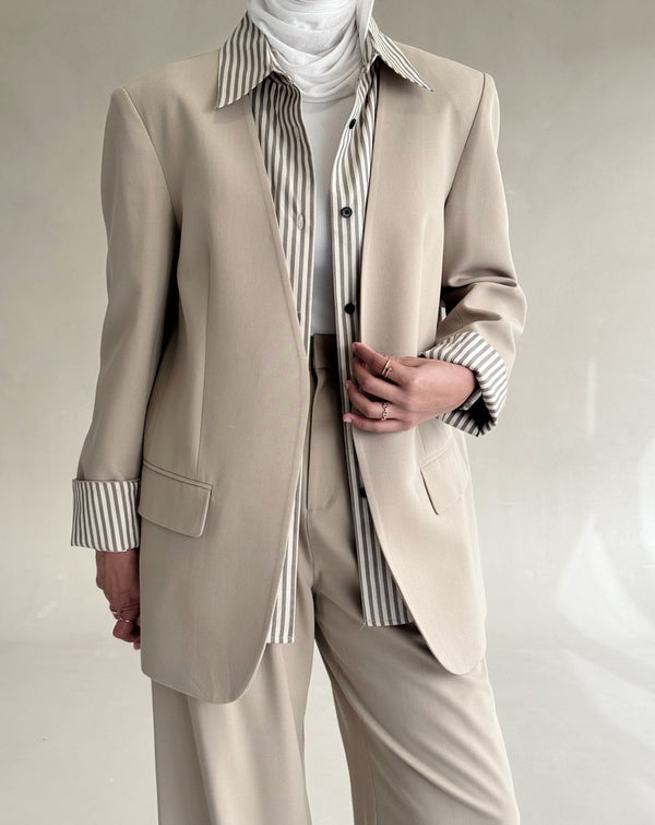 Striped Collared Suit