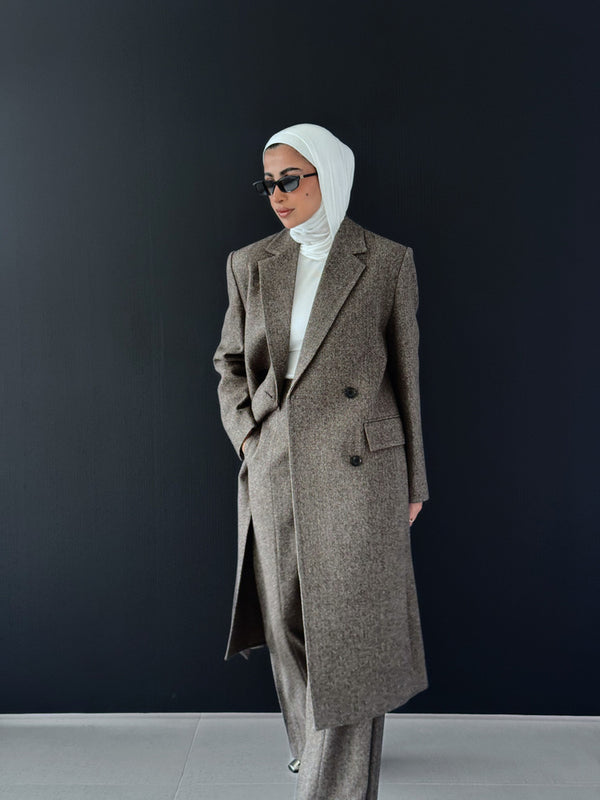 Woolen Coat Double Breasted  2PC