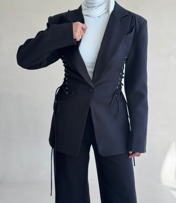 Side Drawstring Blazer