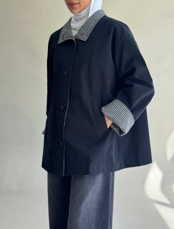 Plaid Collar Jacket