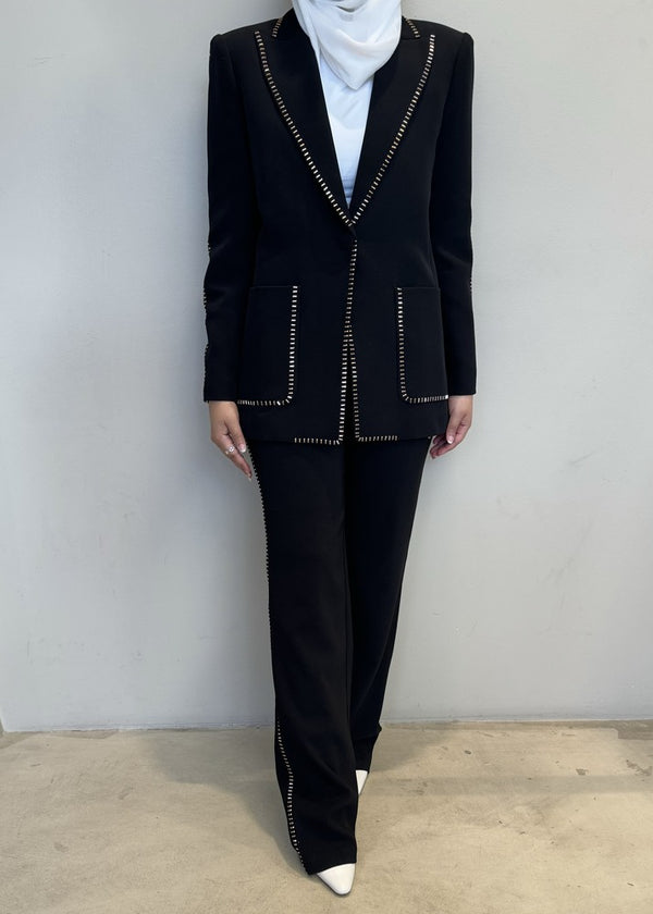 Beading Designed Suit 2PC Set
