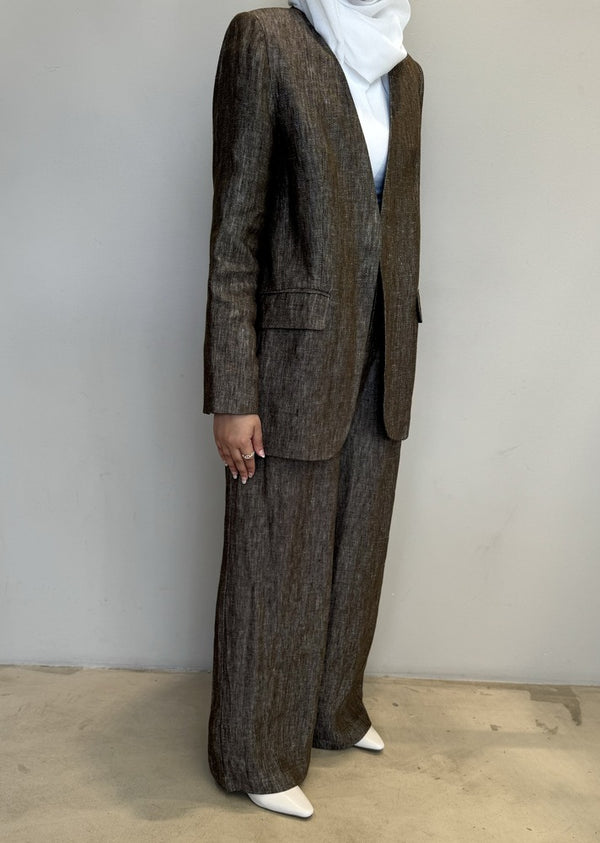 Buttonless Blazer & Pants 2PC Set