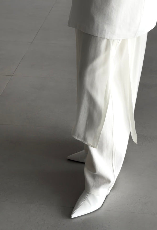 Blazer Sleeveless Long Shirt Set