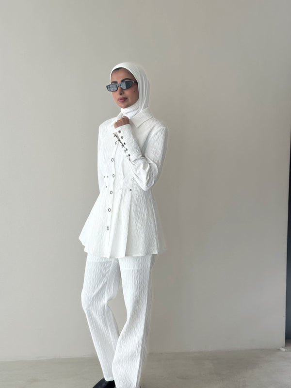 Buttons Pleat 2PC Set