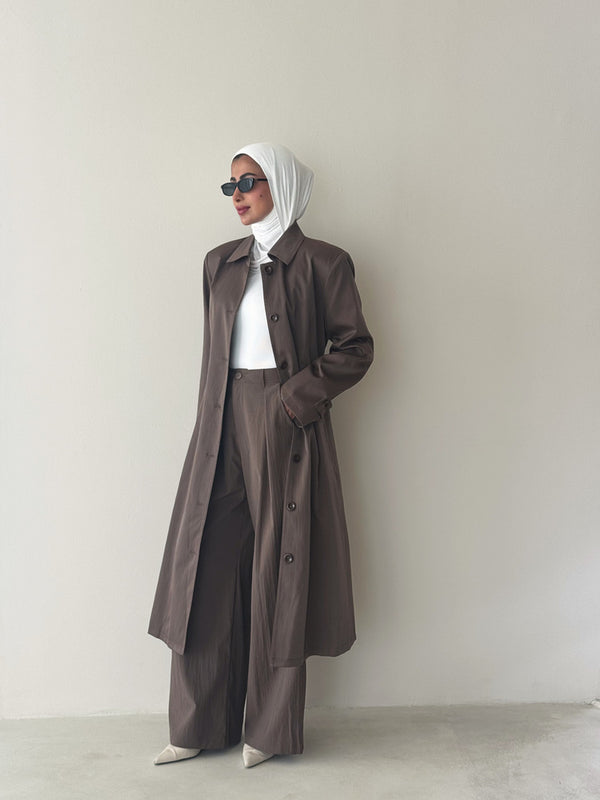 Belted Mid Trench w/ Pants