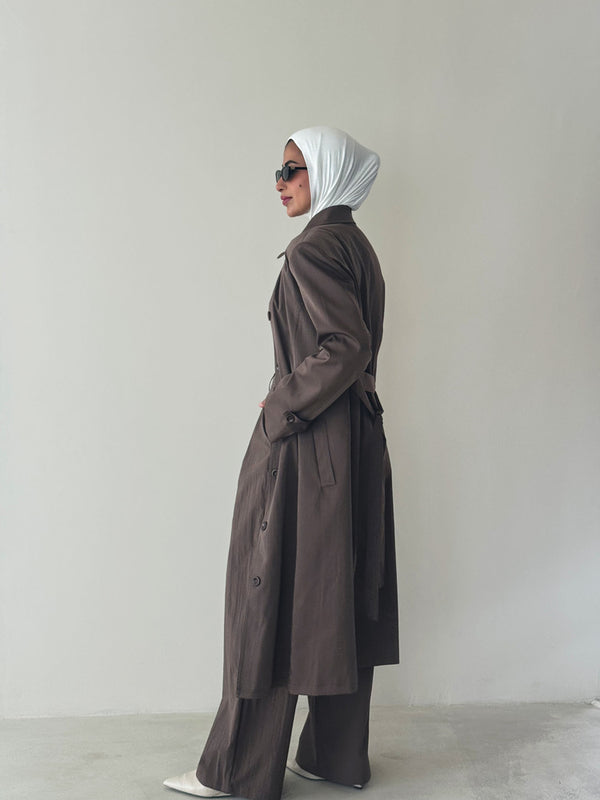 Belted Mid Trench w/ Pants