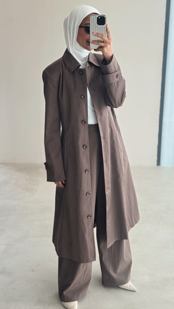 Belted Mid Trench w/ Pants