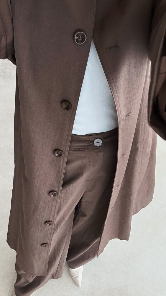 Belted Mid Trench w/ Pants