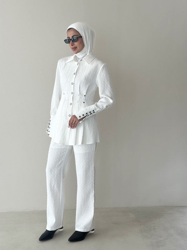 Buttons Pleat 2PC Set