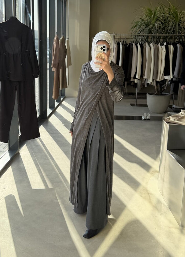 Asymmetrical Dress w/ Linen Inner