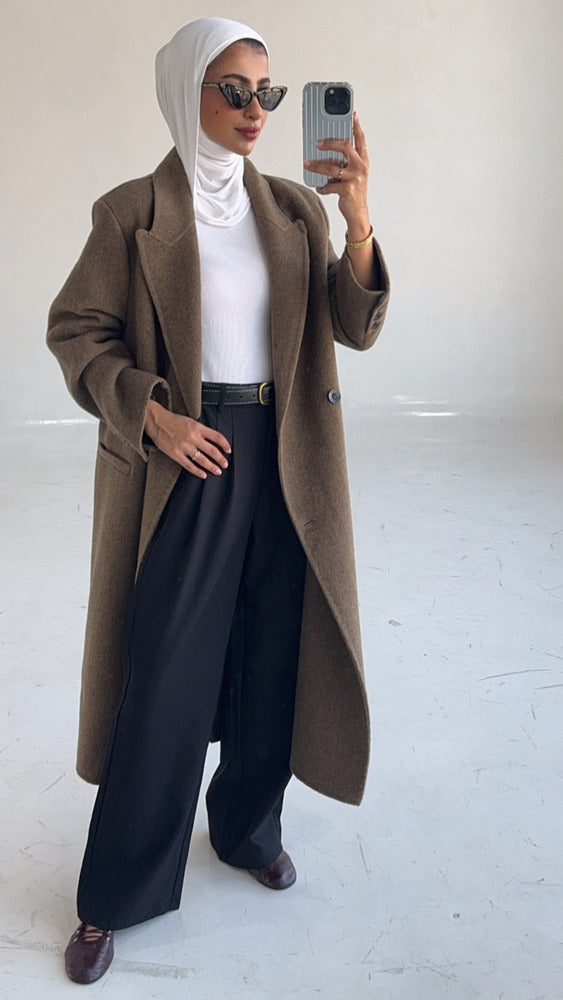 Temperament Wool Coats For Womenالسترات الخارجية / المعاطف