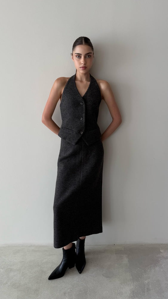 Woolen 3PC Skirt Set