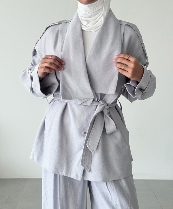 Mid Collar Top w/ Pants Set