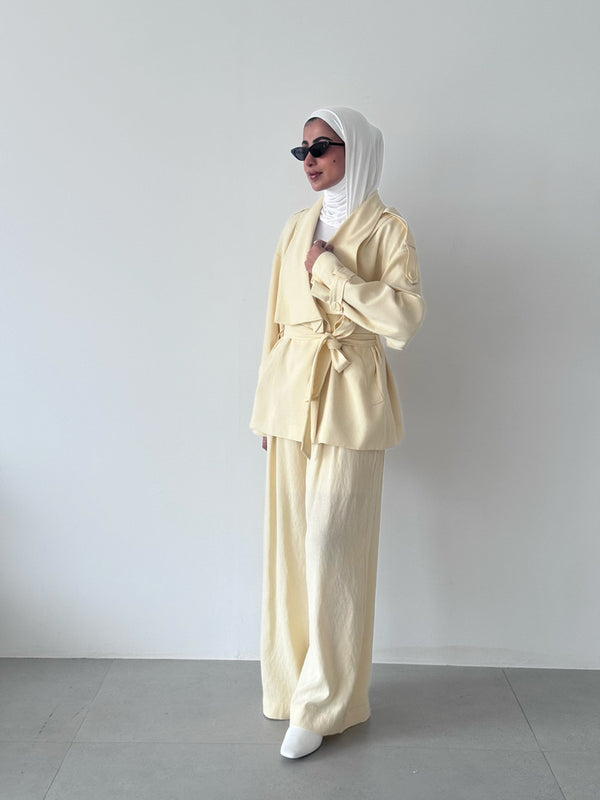 Mid Collar Top w/ Pants Set