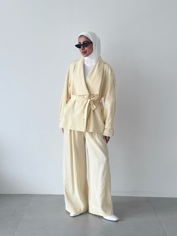 Mid Collar Top w/ Pants Set