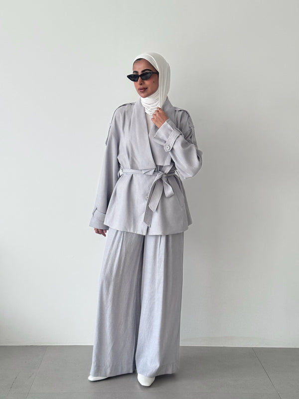 Mid Collar Top w/ Pants Set