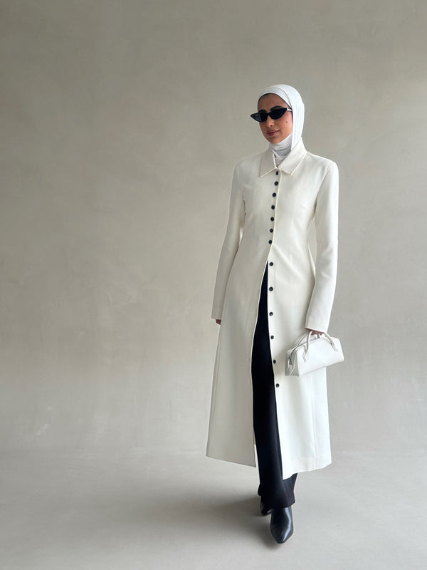 Button Down Long Blazer