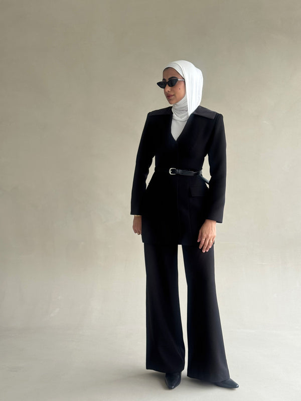 Mid-thigh Vneck Blazer