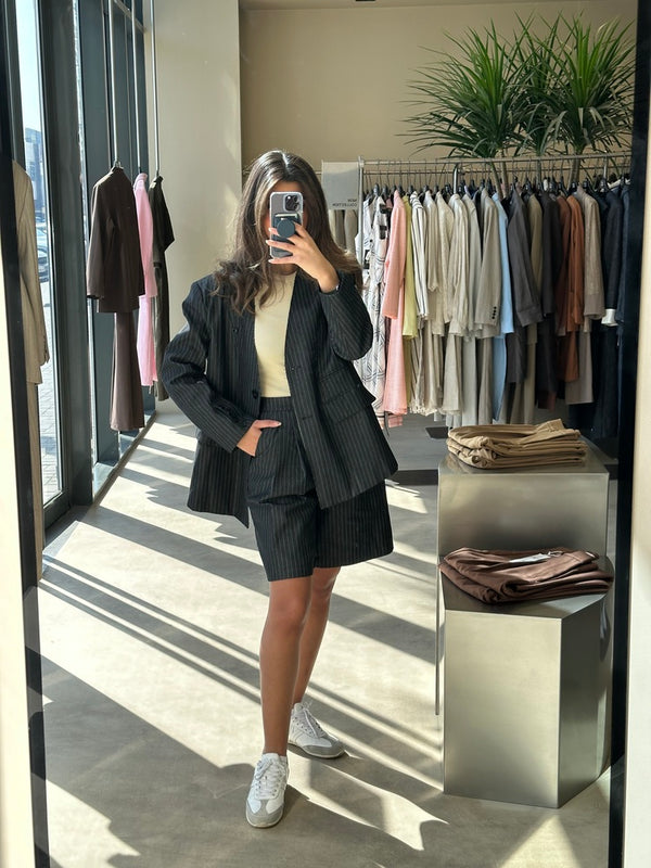 Striped Blazer + Short Set