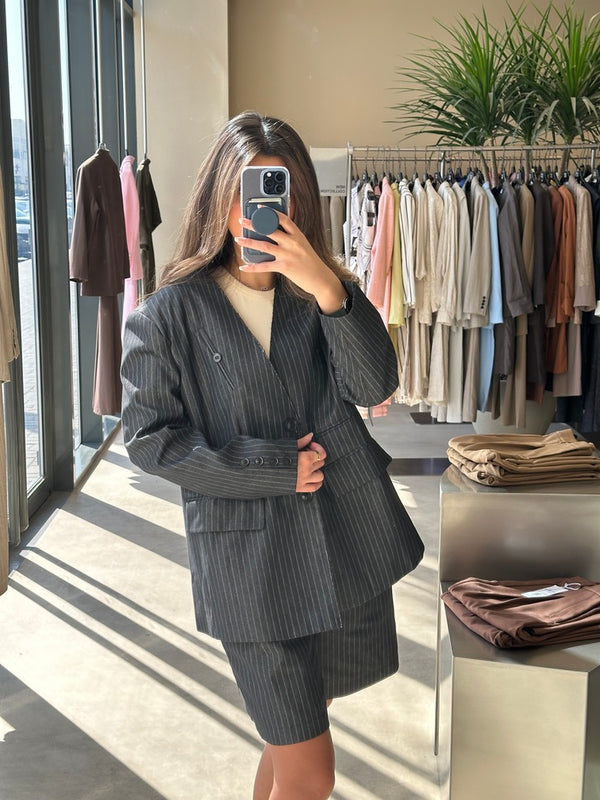 Striped Blazer + Short Set
