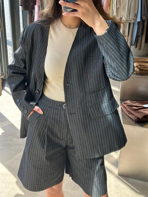 Striped Blazer + Short Set