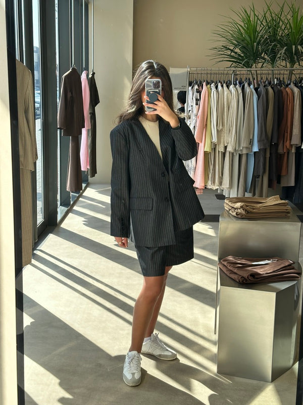 Striped Blazer + Short Set