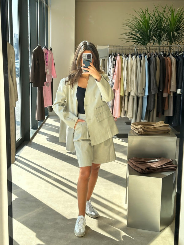 Striped Blazer + Short Set