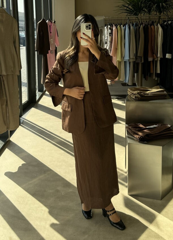 Inner Buttoned Linen 2PC Set