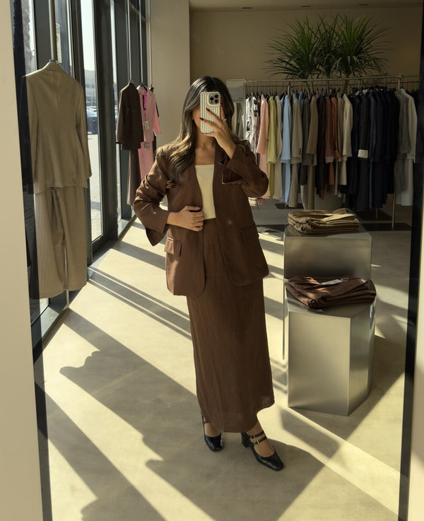 Inner Buttoned Linen 2PC Set