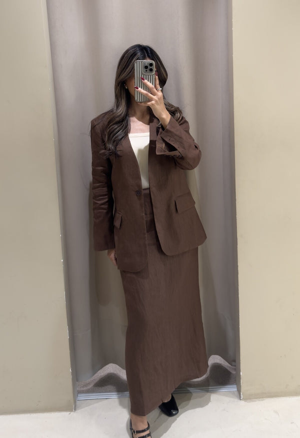 Inner Buttoned Linen 2PC Set