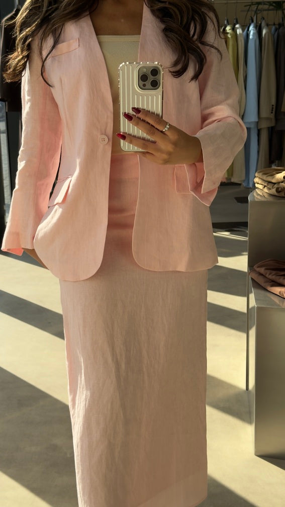 Inner Buttoned Linen 2PC Set