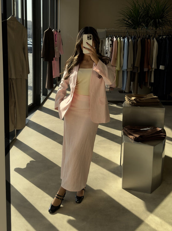 Inner Buttoned Linen 2PC Set