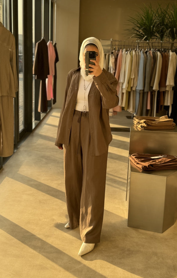 Button-Up Shirt & Wide-Leg Trousers Sets