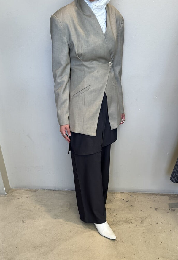 Single-button Asymmetrical Blazer