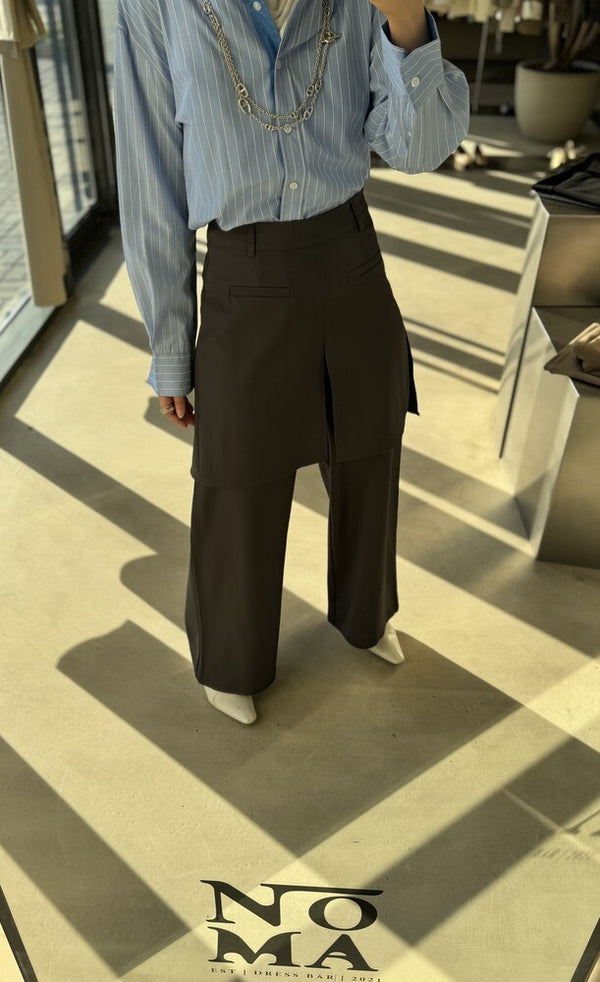 Layered Skirt-over-Trousers
