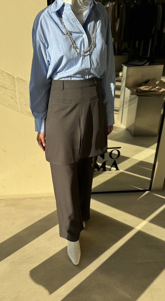 Layered Skirt-over-Trousers