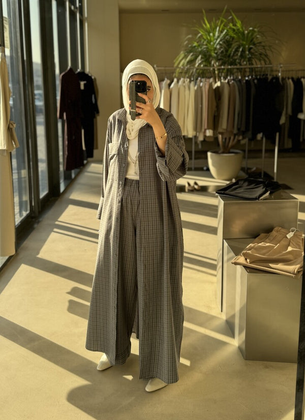 Long  Stripe Shirt Set