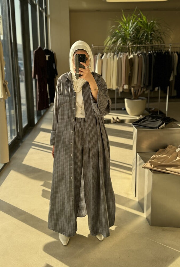 Long  Stripe Shirt Set