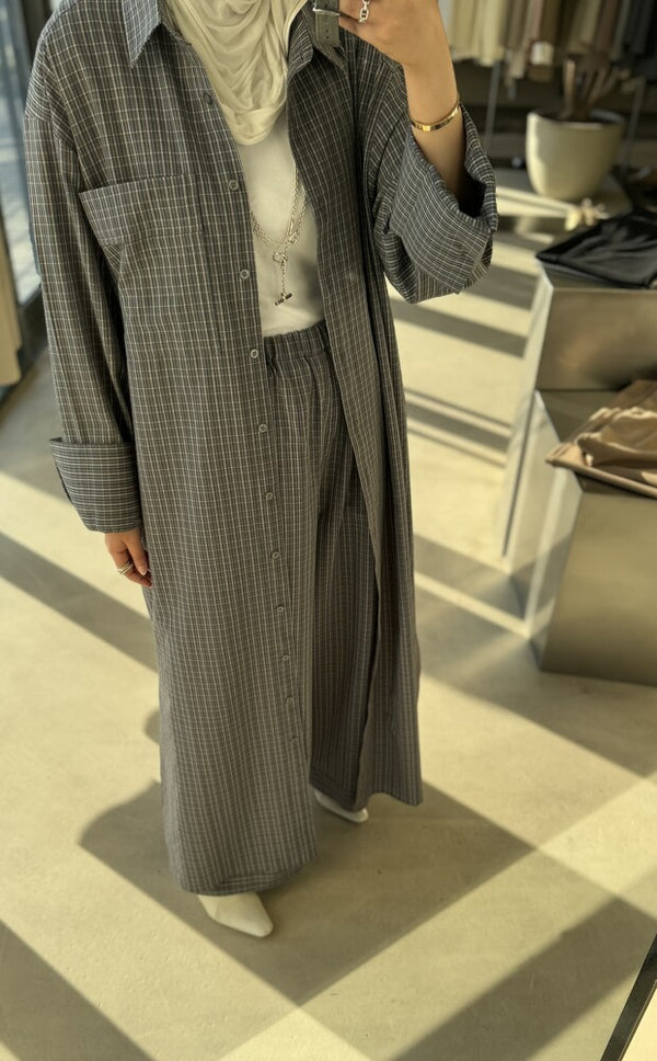 Long  Stripe Shirt Set