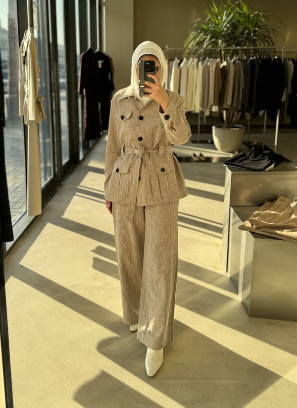 Linen-blend Safari Set