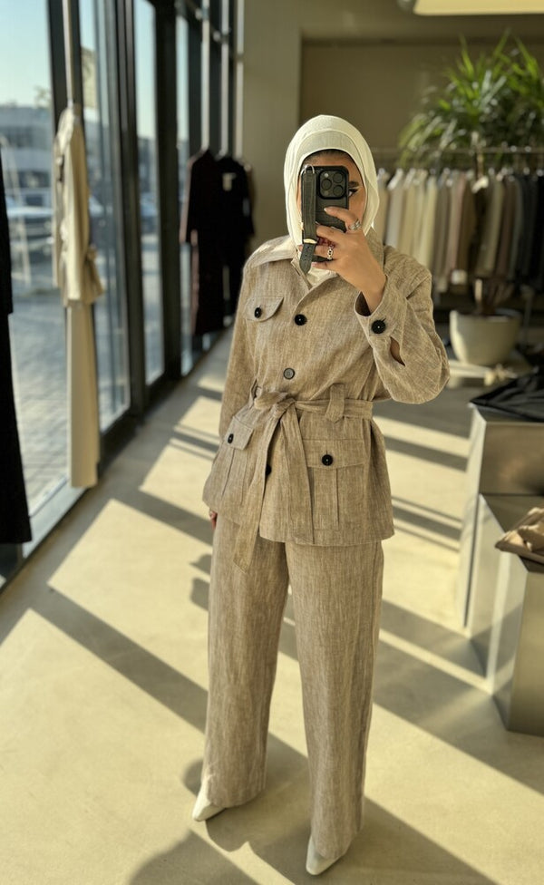 Linen-blend Safari Set